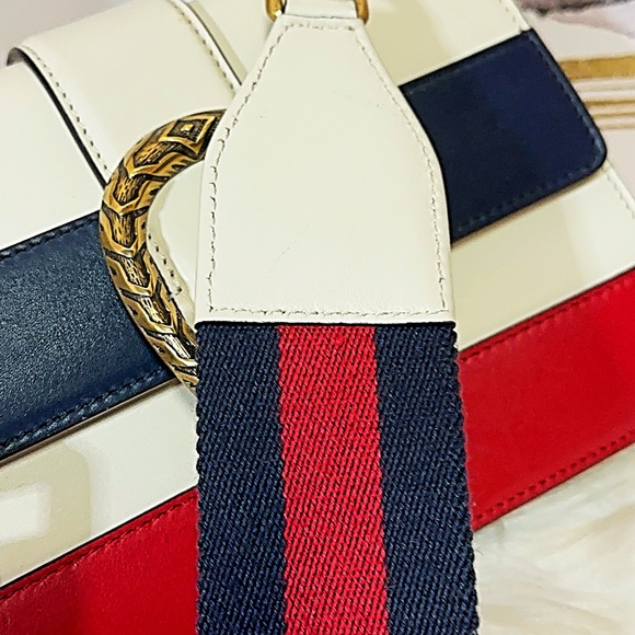 Gucci Red, White, and Black Satchel with Bamboo Handle - Picture 9 of 17